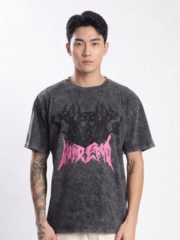 Bene Kleed - Men Graphic Printed Acid Wash Cotton T-Shirt