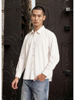 Bene Kleed - Men White Pure Cotton Oversize Casual Shirt