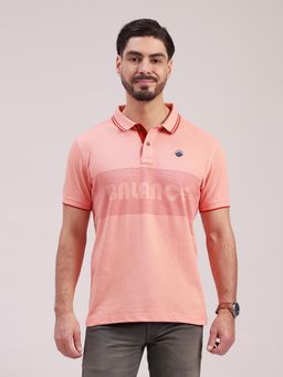 Classic Polo - Men'S Orange Slim Fit Striped Cotton Polo T-Shirt