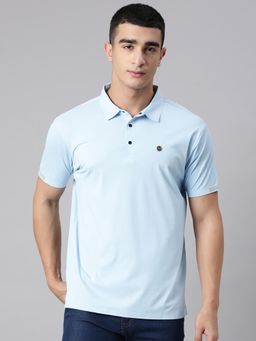Classic Polo - Men'S Light Blue Slim Fit Solid Premium Cotton Polo T-Shirt