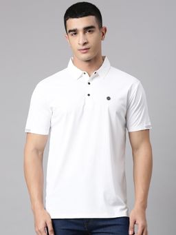 Classic Polo - Men'S White Slim Fit Solid Premium Cotton Polo T-Shirt