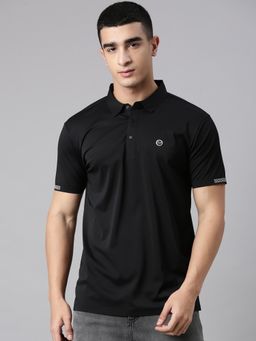 Classic Polo - Men'S Black Slim Fit Solid Premium Cotton Polo T-Shirt