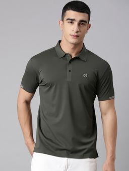 Classic Polo - Men'S Dark Olive Slim Fit Solid Premium Cotton Polo T-Shirt