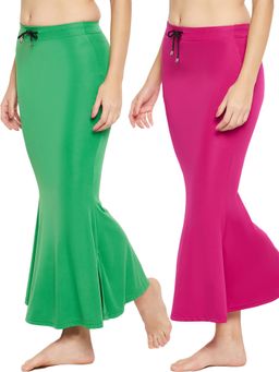 Secrets By ZeroKaata - Women Solid Mermaid Fit Saree Petticoat - Multi-Color (Pack of 2)