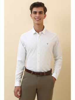Allen Solly - Men White Dots Full Sleeves Formal Shirt