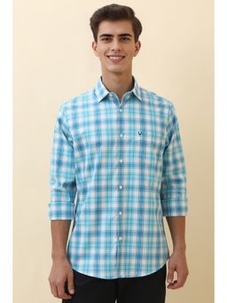 Allen Solly - Men Blue Check Full Sleeves Casual Shirt