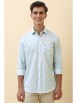 Allen Solly - Men Light Blue Print Full Sleeves Casual Shirt