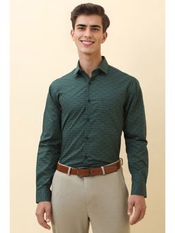 Allen Solly - Men Green Print Full Sleeves Formal Shirt