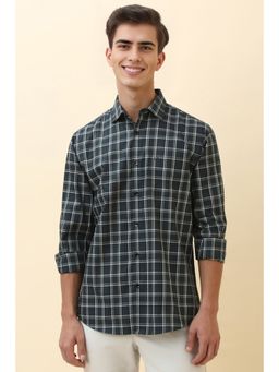 Allen Solly - Men Green Check Full Sleeves Casual Shirt