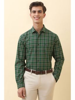 Allen Solly - Men Green Check Full Sleeves Formal Shirt