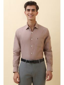 Allen Solly - Men Purple Textured Full Sleeves Formal Shirt