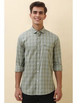 Allen Solly - Men Green Check Full Sleeves Casual Shirt