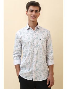 Allen Solly - Men White Print Full Sleeves Casual Shirt