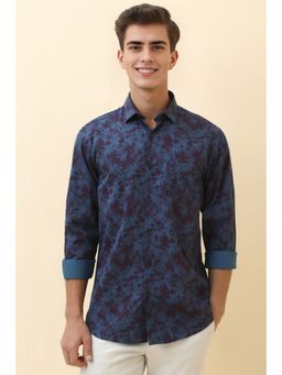 Allen Solly - Men Blue Print Full Sleeves Casual Shirt