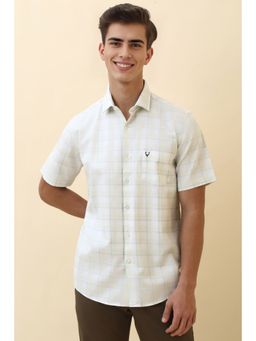 Allen Solly - Men White Check Half Sleeves Casual Shirt