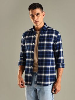Tommy Hilfiger - Checks Regular Fit Cotton Shirt - Navy Blue