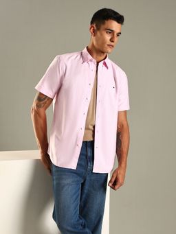 Tommy Hilfiger - Solid Regular Fit Cotton Shirt - Pink
