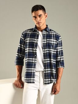 Tommy Hilfiger - Checks Regular Fit Cotton Shirt - Navy Blue