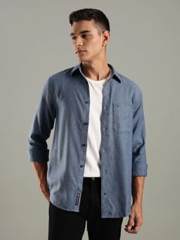 Tommy Hilfiger - Texture Regular Fit Cotton Shirt - Blue