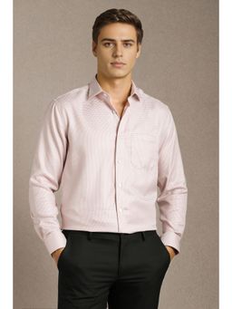 Louis Philippe - Men Pink Check Full Sleeves Formal Shirt