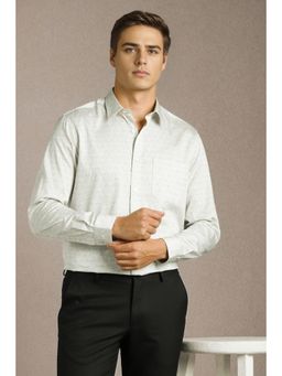 Louis Philippe - Men Grey Print Full Sleeves Formal Shirt