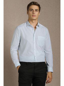 Louis Philippe - Men Light Blue Print Full Sleeves Formal Shirt