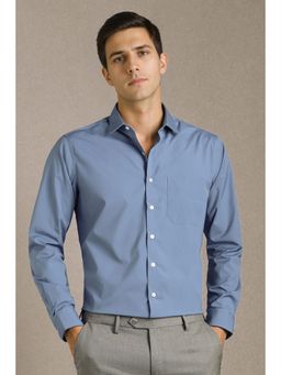 Louis Philippe - Men Light Blue Solid Full Sleeves Formal Shirt