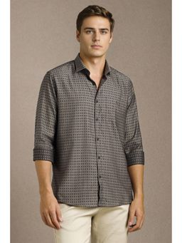 Louis Philippe - Men Grey Print Full Sleeves Casual Shirt