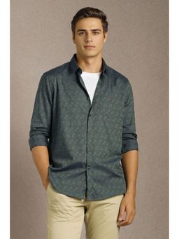 Louis Philippe - Men Green Print Full Sleeves Casual Shirt