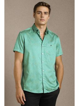 Louis Philippe - Men Green Print Half Sleeves Casual Shirt