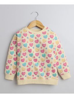 Bumzee - Yellow Girls Full Sleeves Cotton Sweatshirt