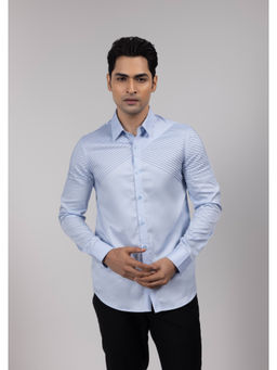 YOSEBA - Pinstripe Poise Blue Shirt