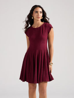 Twenty Dresses by Nykaa Fashion - Red Short Sleeves Fit and Flare Mini Dress