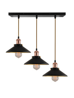 Homesake - Linear Black Cone Shade Chandelier Light Rose Gold