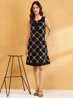 Fabindia - Black Cotton Chikankari Dress