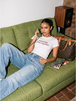 Uptownie - Womens White Typography Print T-Shirt