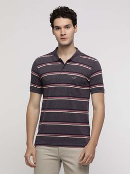 Crocodile - Multi-Color Stripes Slim Fit Polo T-Shirt