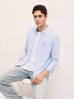 The Bear House - Blue Stripes Slim Fit Shirt