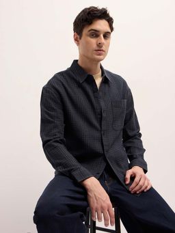 The Bear House - Grey Checks Relaxed Fit Shirt
