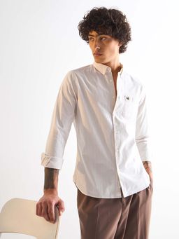 The Bear House - White Stripes Slim Fit Shirt