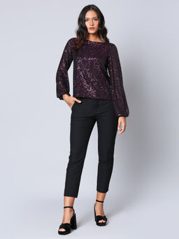 RSVP by Nykaa Fashion - Burgundy Shine Like A Beacon Top