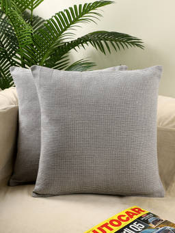 Jamio FIrati - Striped Square Throw Pillow Cushion Covers for Sofa (Pack Of 2)