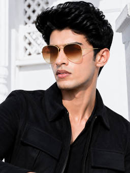 ROYAL SON - Unisex Aviator Sunglasses Brown Gradient Lens -RS004AV