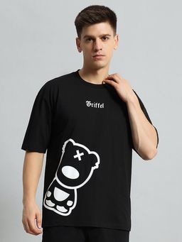Griffel - Men Teddy Print Black T-Shirt