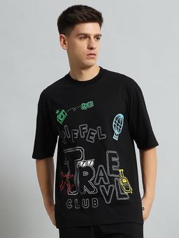 Griffel - Men Travel Print Black T-Shirt