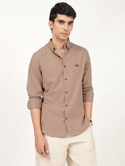 Andamen - Semi Casual Mens Khaki Regular Fit Shirt