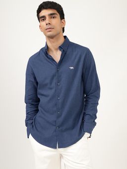 Andamen - Semi Casual Mens Navy Blue Slim Shirt