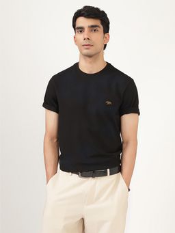Andamen - Regular Fit Casual Mens Black Round Neck T-Shirt