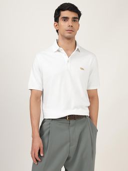 Andamen - Regular Fit Casual Mens White Polo T-Shirt
