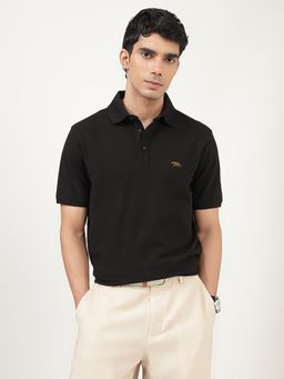 Andamen - Regular Fit Casual Mens Black Polo T-Shirt